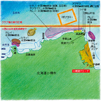 小樽周辺のフィールドマップ