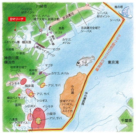 横浜港周辺のフィールドマップ