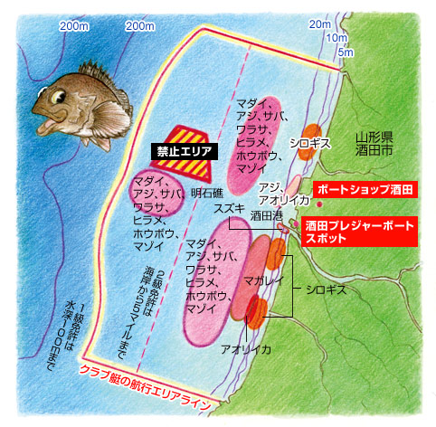 酒田沖のフィールドマップ