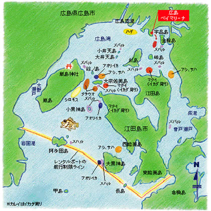 広島湾周辺のフィールドマップ